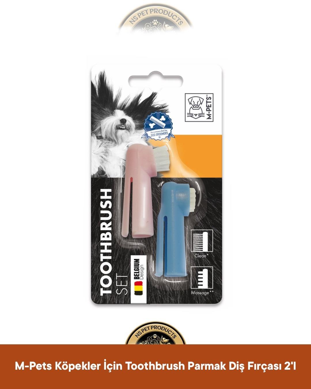 M-Pets Köpekler İçin Toothbrush Parmak Diş Fırçası 2'li