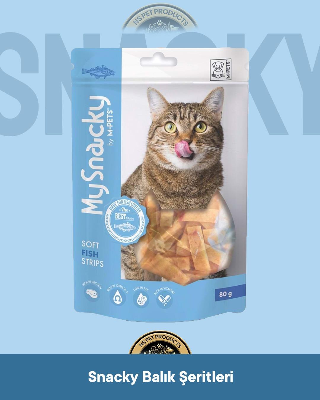 M-Pets My Snack Fish Strips -  Balık Şerit Kedi Ödül Maması 80 gr