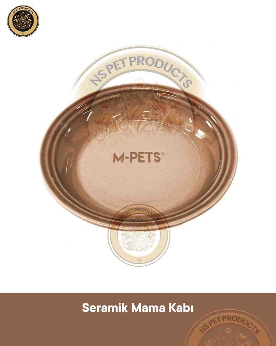 M-Pets Petjoy Flatty Seramik Mama Kabı Kahverengi 250 ml