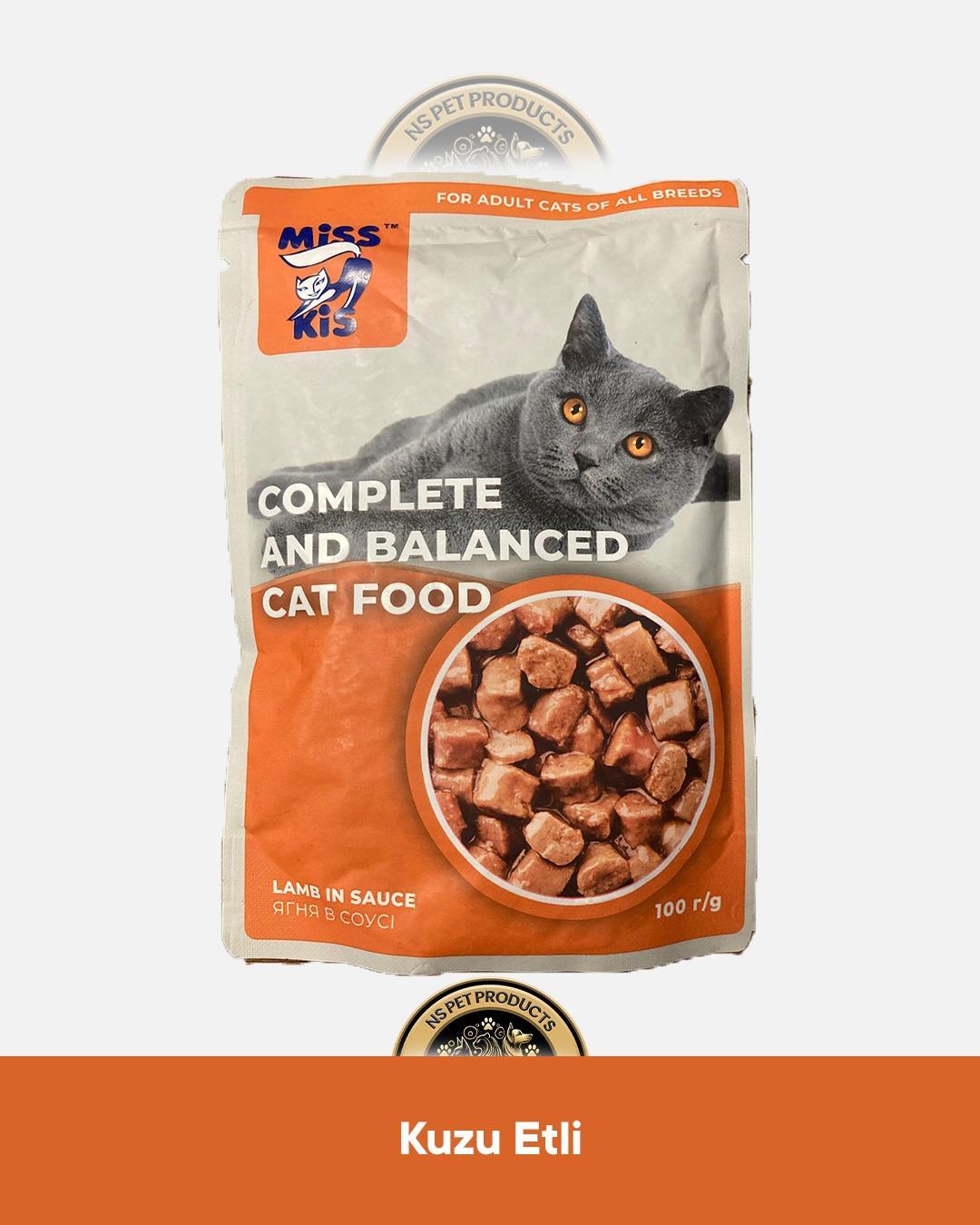 Miss Kis Premium Pouch Tavşan,Kuzu,Hindi,Dana,Tavuklu Yetişkin Kedi Konservesi 100 gr