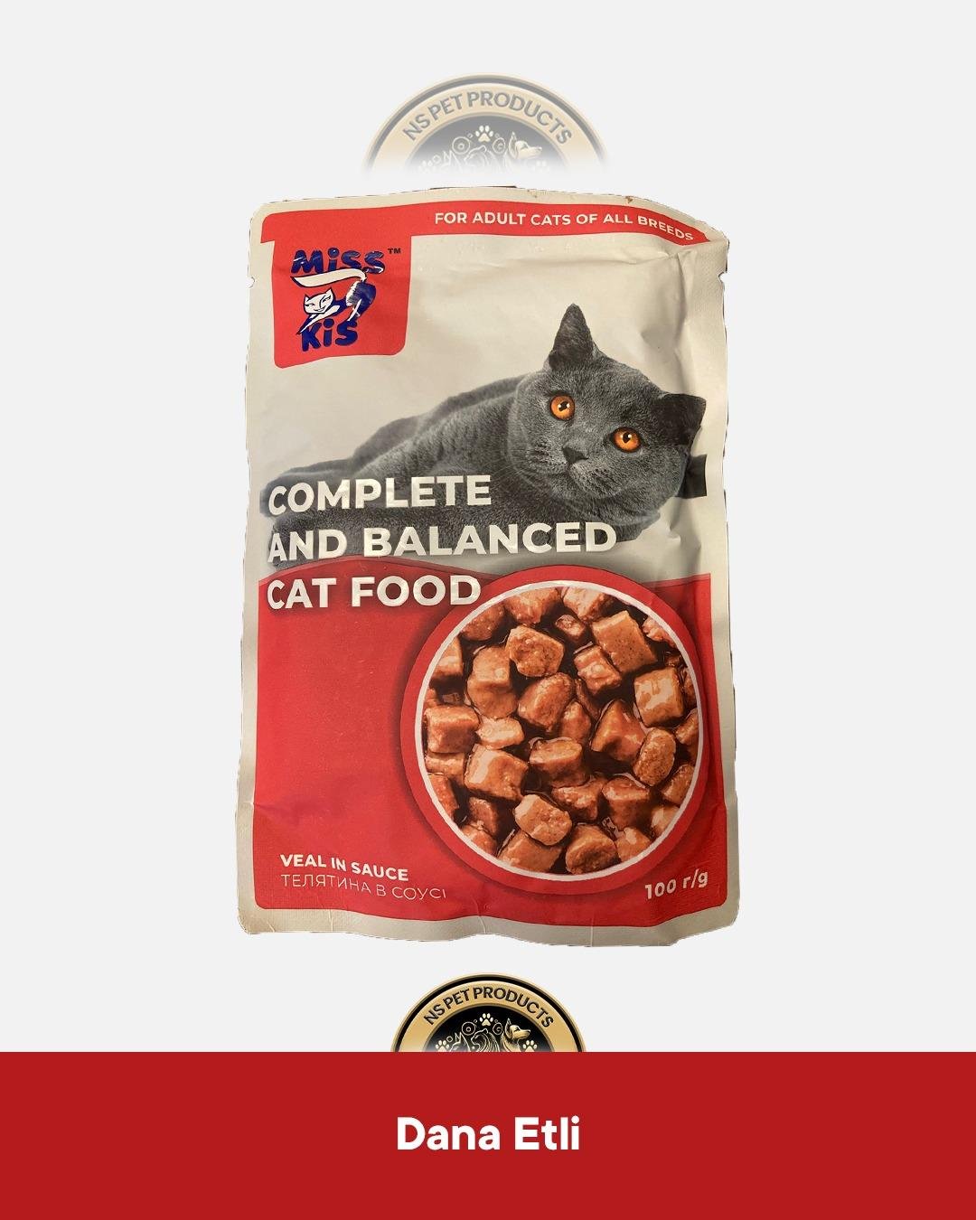 Miss Kis Premium Pouch Tavşan,Kuzu,Hindi,Dana,Tavuklu Yetişkin Kedi Konservesi 100 gr
