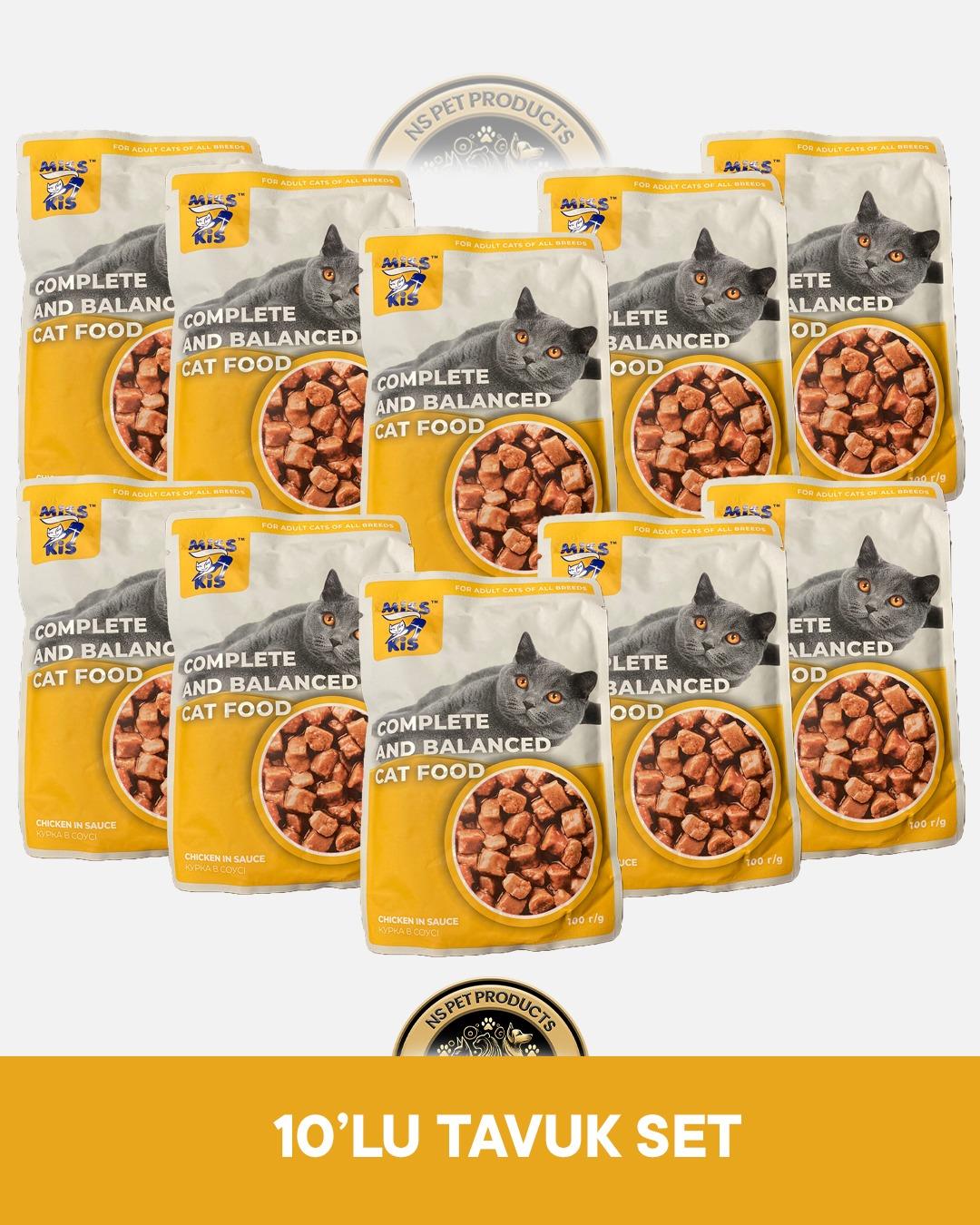 Miss Kis Premium Pouch Tavuklu Yetişkin Kedi Konservesi 10x100 gr