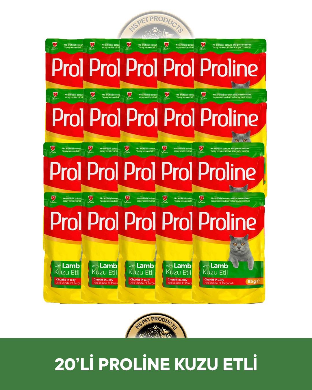 Proline Pouch Jelly Jöle İçinde Et Parçacıklı Kuzu Etli Yaş Kedi Maması Seti 20x85 gr