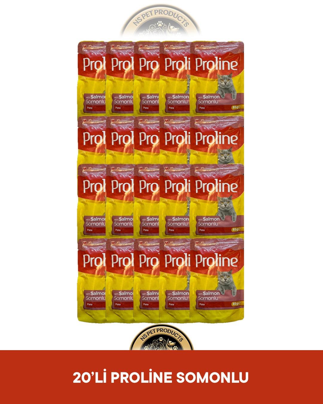 Proline Pouch Pate Somonlu Yaş Kedi Maması Seti 20x85 gr