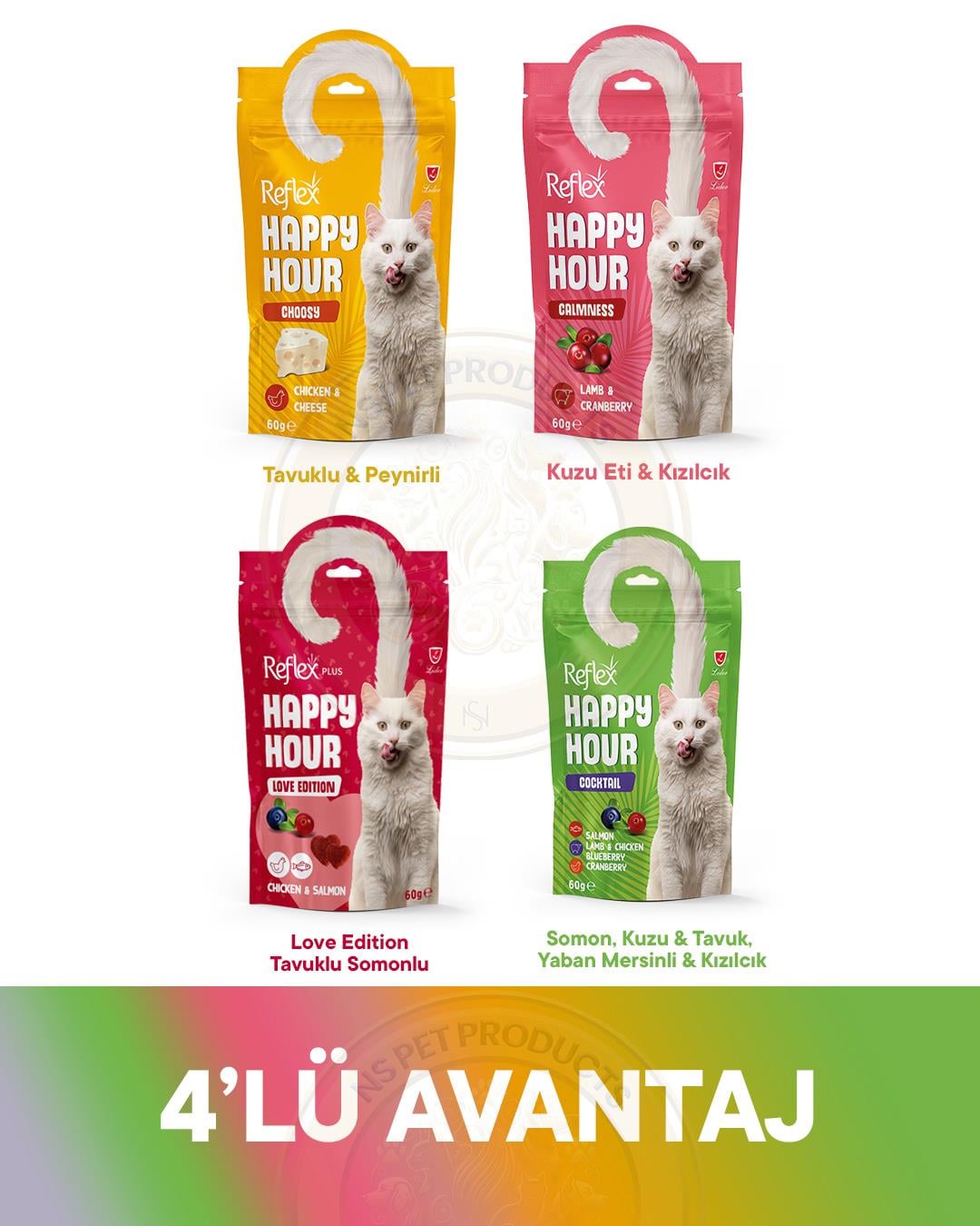 Reflex Happy Hour 4lü Avantaj2 Kedi 4x60gr
