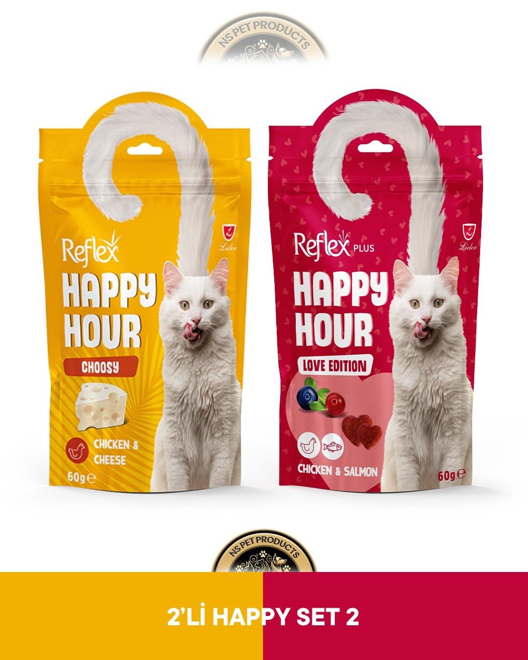 Reflex Happy Hour Choosy Seçici & Love Edition Kedi Ödül Maması Seti 2x60 gram