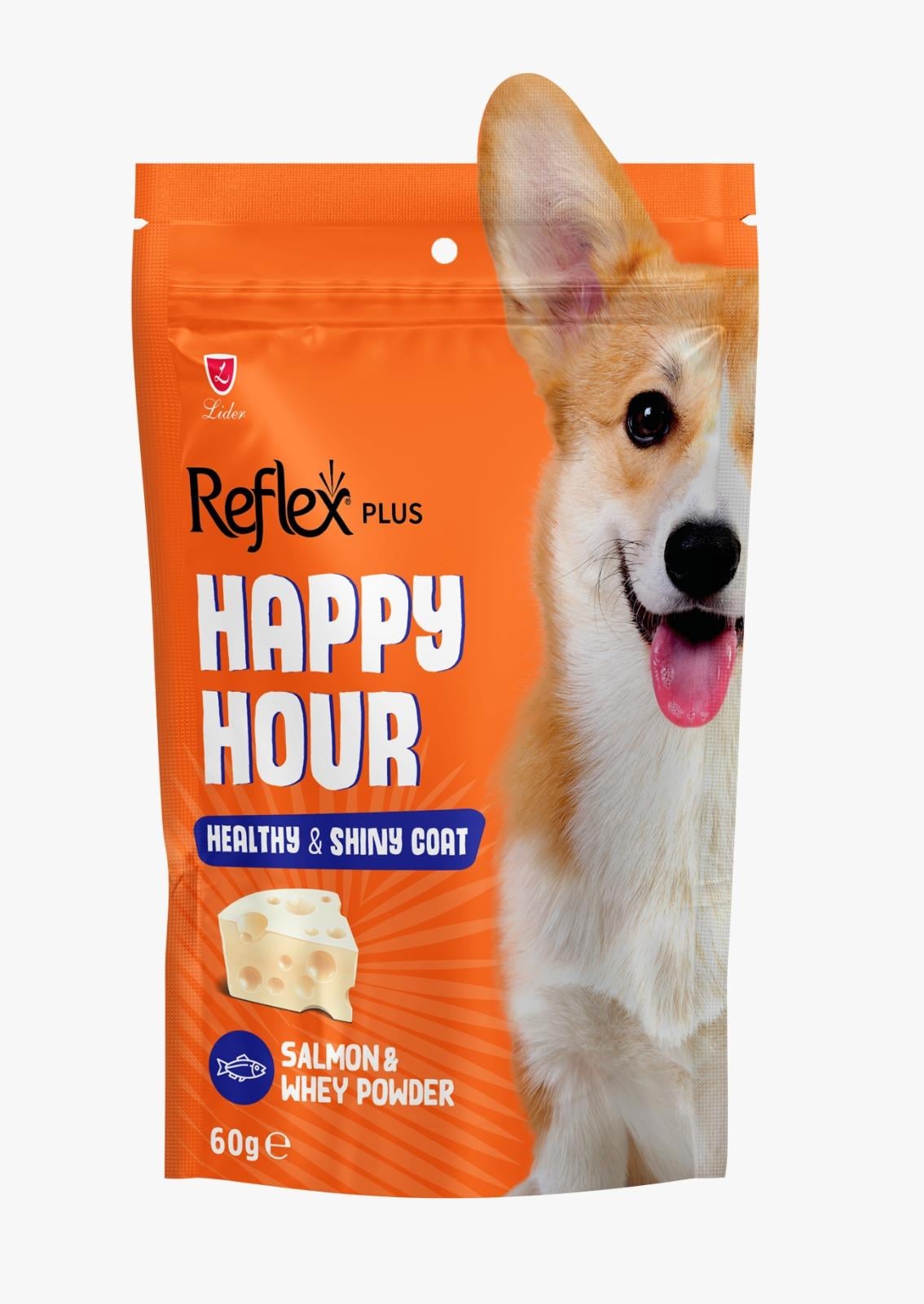 Reflex Happy Hour Healthy & Shiny Coat Parlak Tüyler için Destekleyici Köpek Ödül Maması 3lü Fırsat 3x60gr