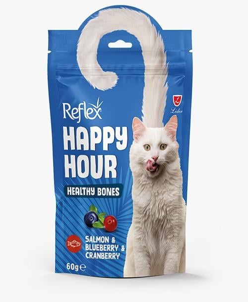 Reflex Happy Hour Healty Bones Somon & Yaban Mersinli & Kızılcık Sağlıklı Kemikler için Destekleyici 3lü Fırsat 3x60gr
