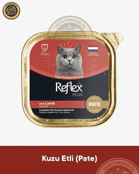 Reflex Plus Alutray Pate Msc Ringa ve Msc Morina Balıklı Yetişkin &  Alutray Pate Msc Somon ve Msc Karides Yetişkin & Alutray Pate Kuzu Etli Kedi Maması Seti 3x85 gram
