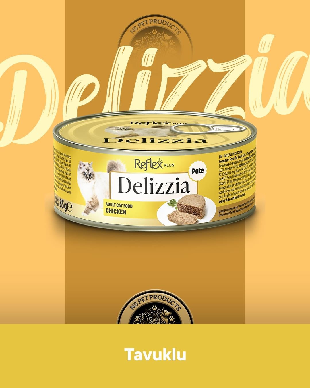 Reflex Plus Delizzia Ton Balıklı Pate & Tavuklu Pate & Dana Etli Gravy Yetişkin Kedi Maması Seti 3x85 gram