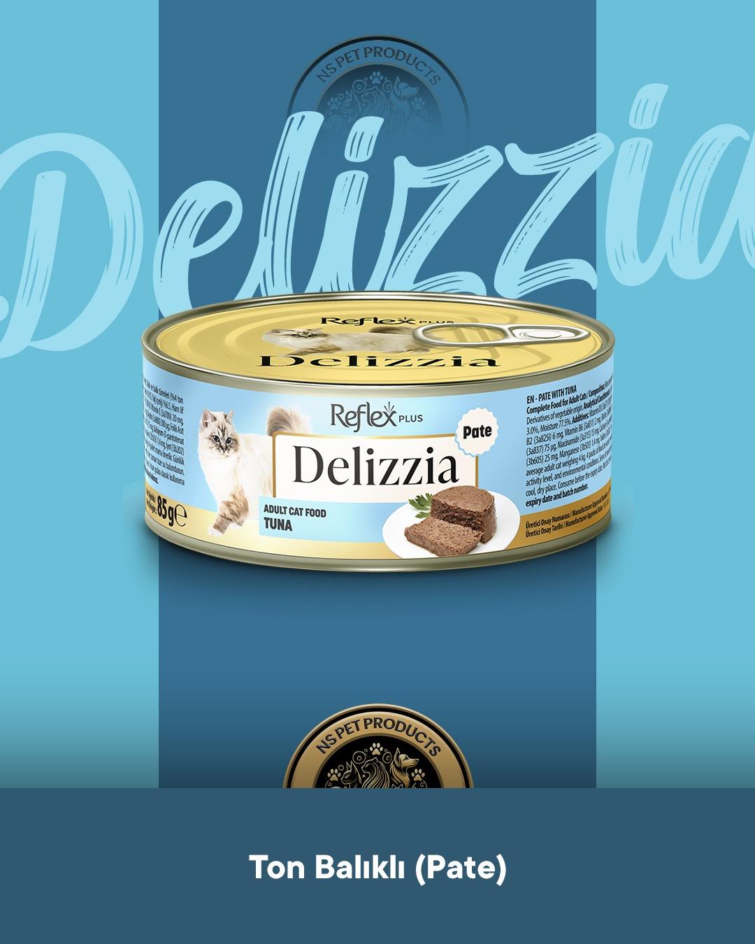 Reflex Plus Delizzia Ton Balıklı Pate & Dana Etli Gravy Yetişkin Kedi Maması Seti 2x85 gram
