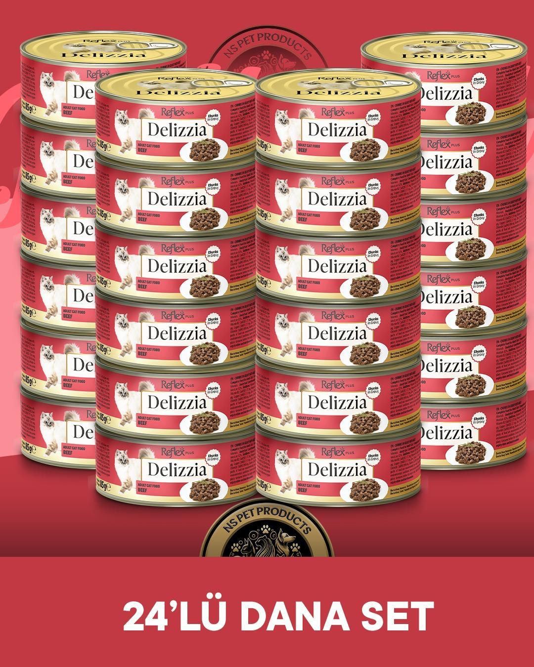 Reflex Plus Delizzia Yetişkin Dana Etli Gravy Kedi Maması 24x85 gram