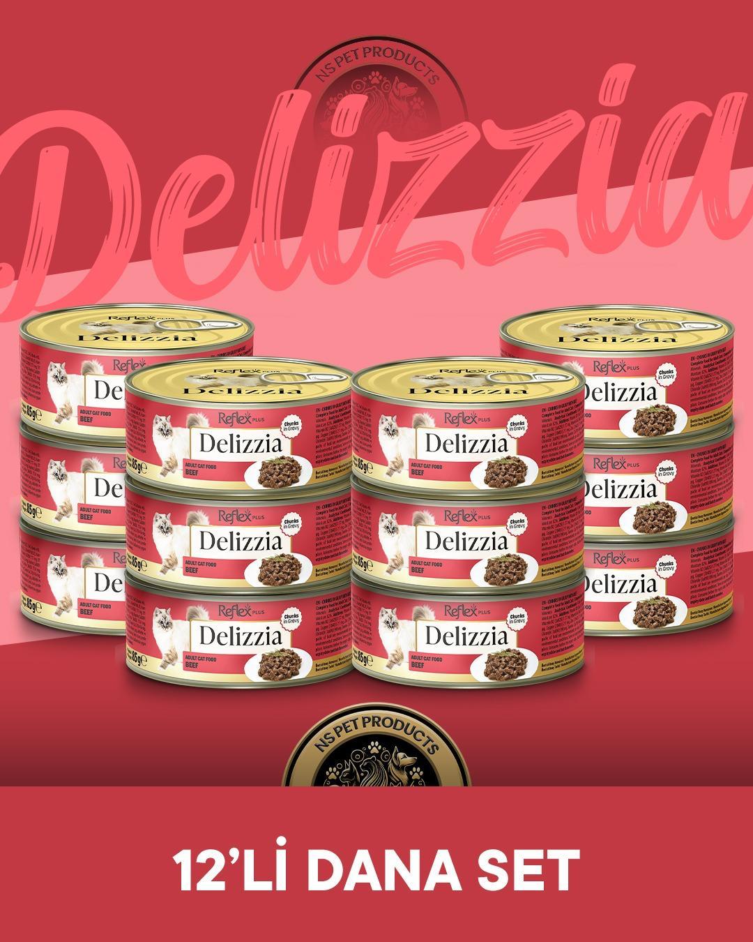 Reflex Plus Delizzia Yetişkin Dana Etli Gravy Kedi Maması 12x85 gram