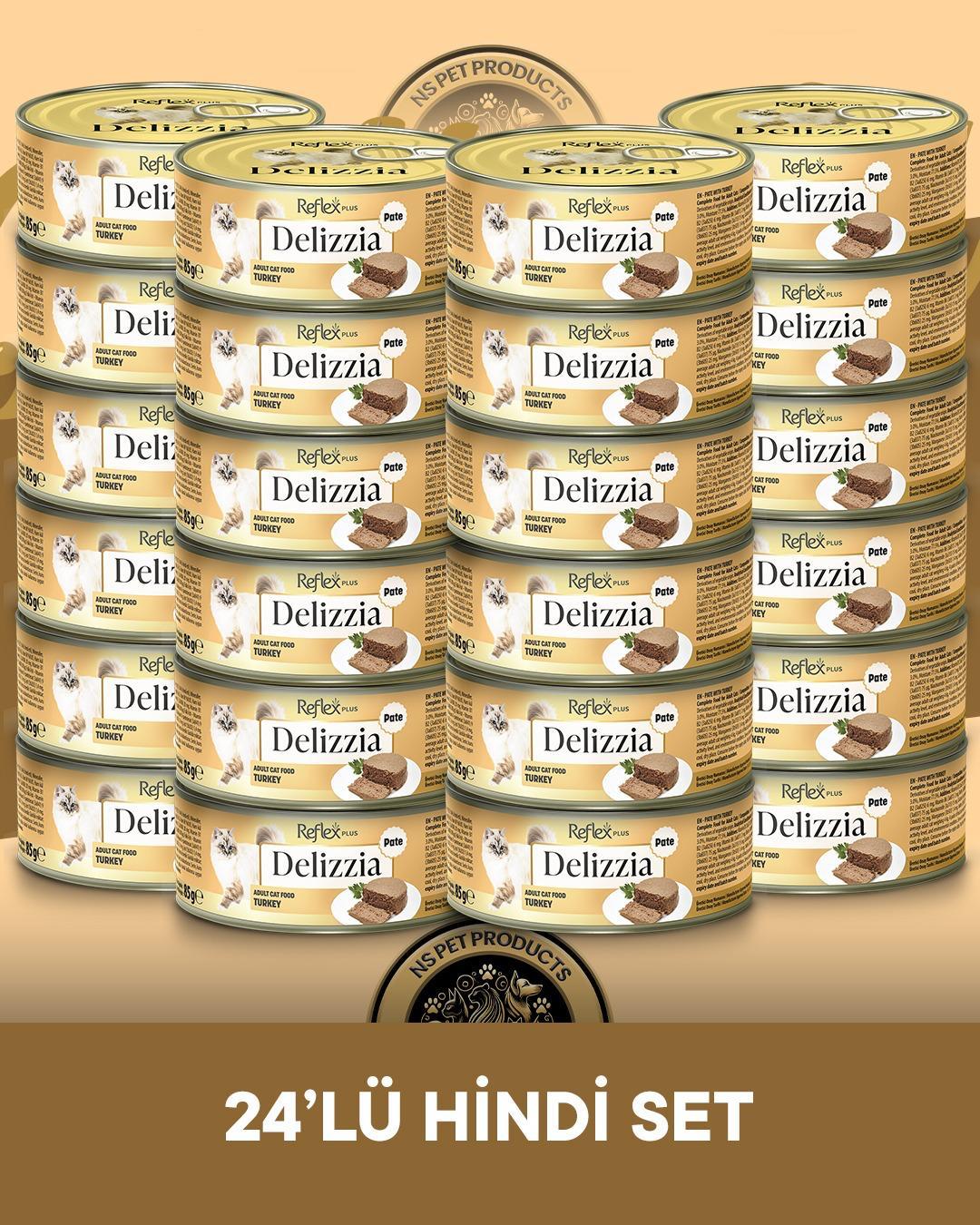 Reflex Plus Delizzia Yetişkin Hindi Etli Pate Kedi Maması 24x85 gram