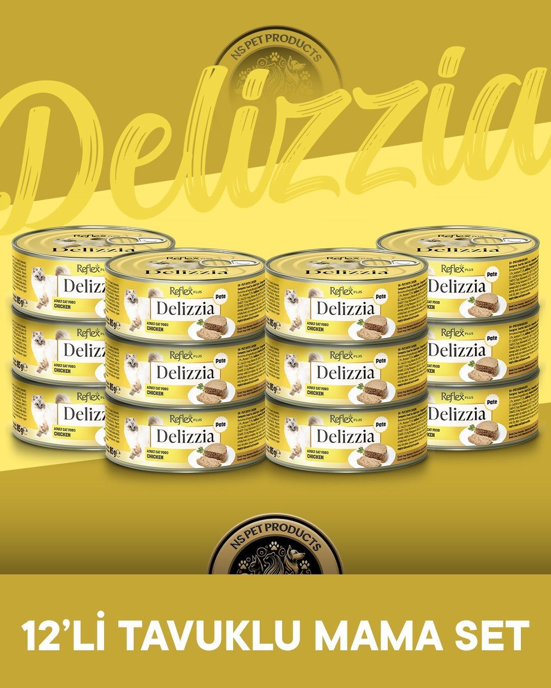 Reflex Plus Delizzia Yetişkin Tavuklu Pate Kedi Maması 12x85 gram