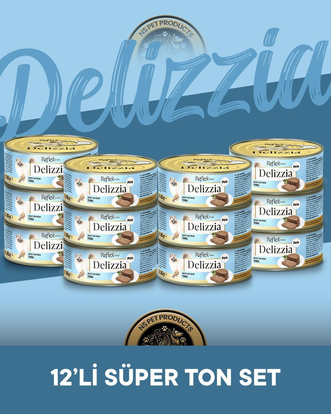 Reflex Plus Delizzia Yetişkin Ton Balıklı Pate Kedi Maması 12x85 gram
