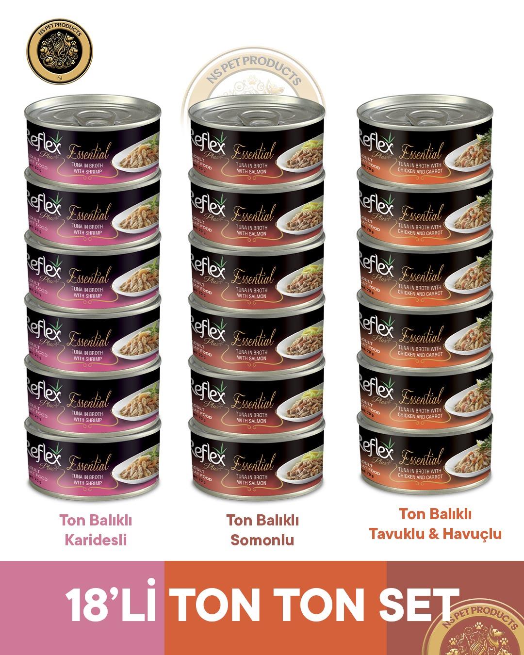 Reflex Plus Essential Ton Balıklı-Karışık Süper Set - 18x70 gr