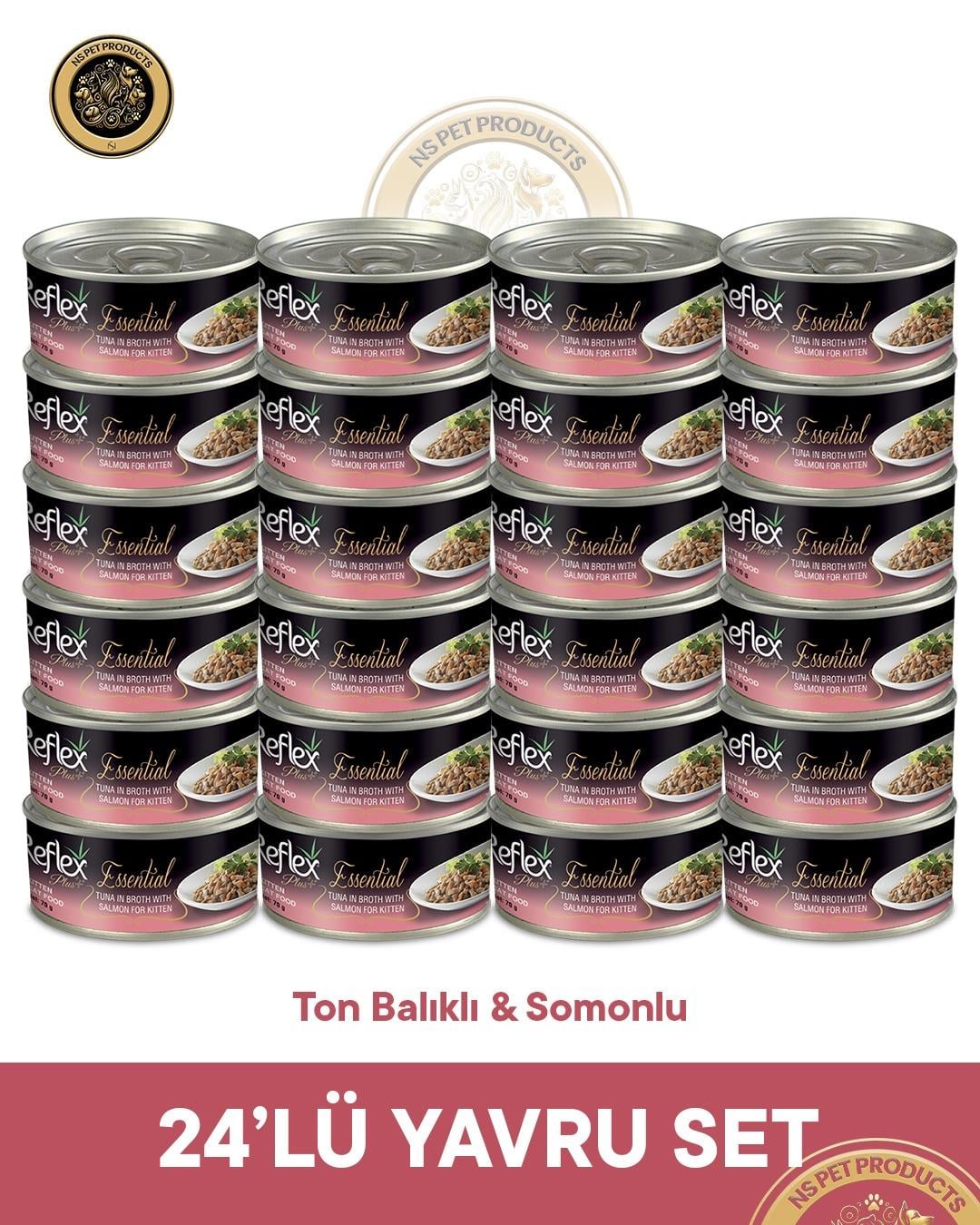 Reflex Plus Essential Yavru Kedi Ton Balıklı Somonlu - 24x70gr