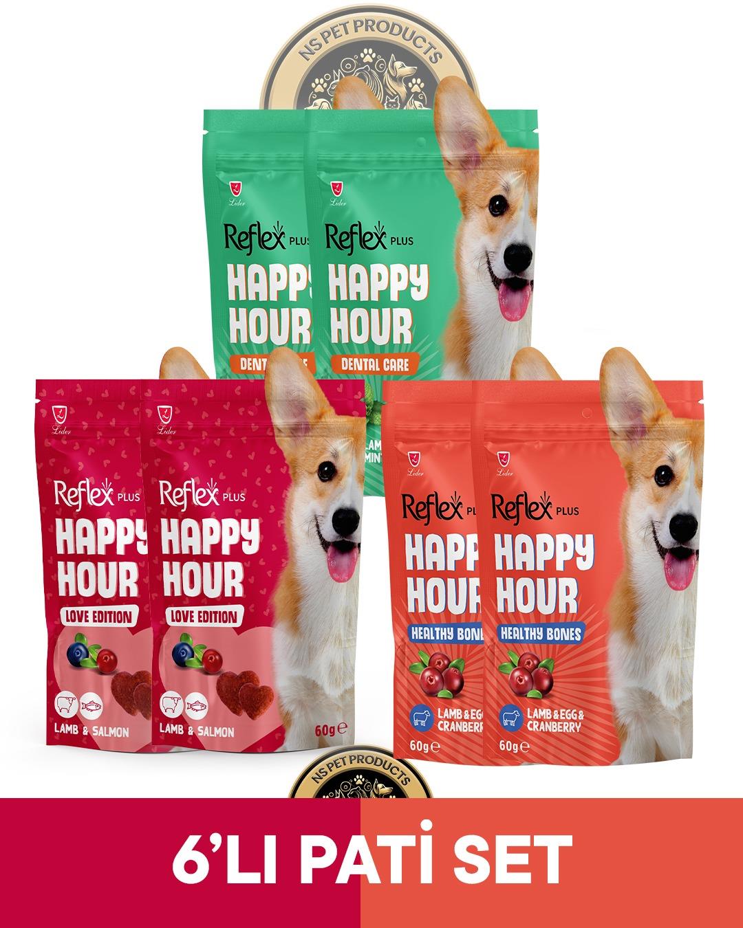 Reflex Plus Happy Hour 6'lı Köpek Maması Pati Set 3 / 6x60gr