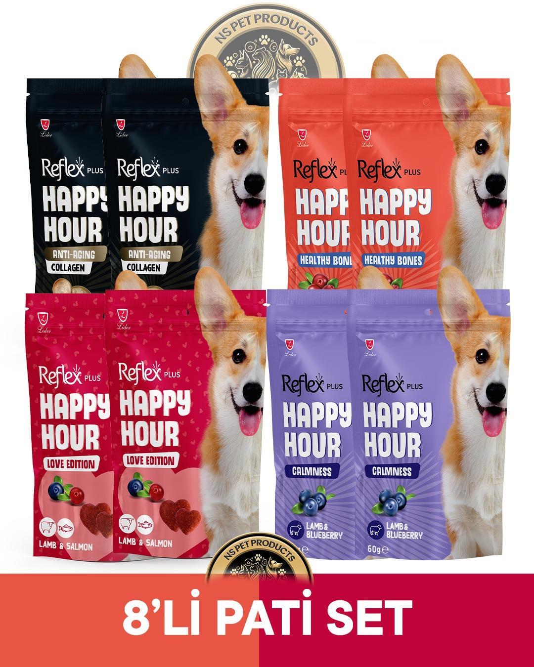 Reflex Plus Happy Hour 8'li Köpek Maması Pati Set 2 8x60gr