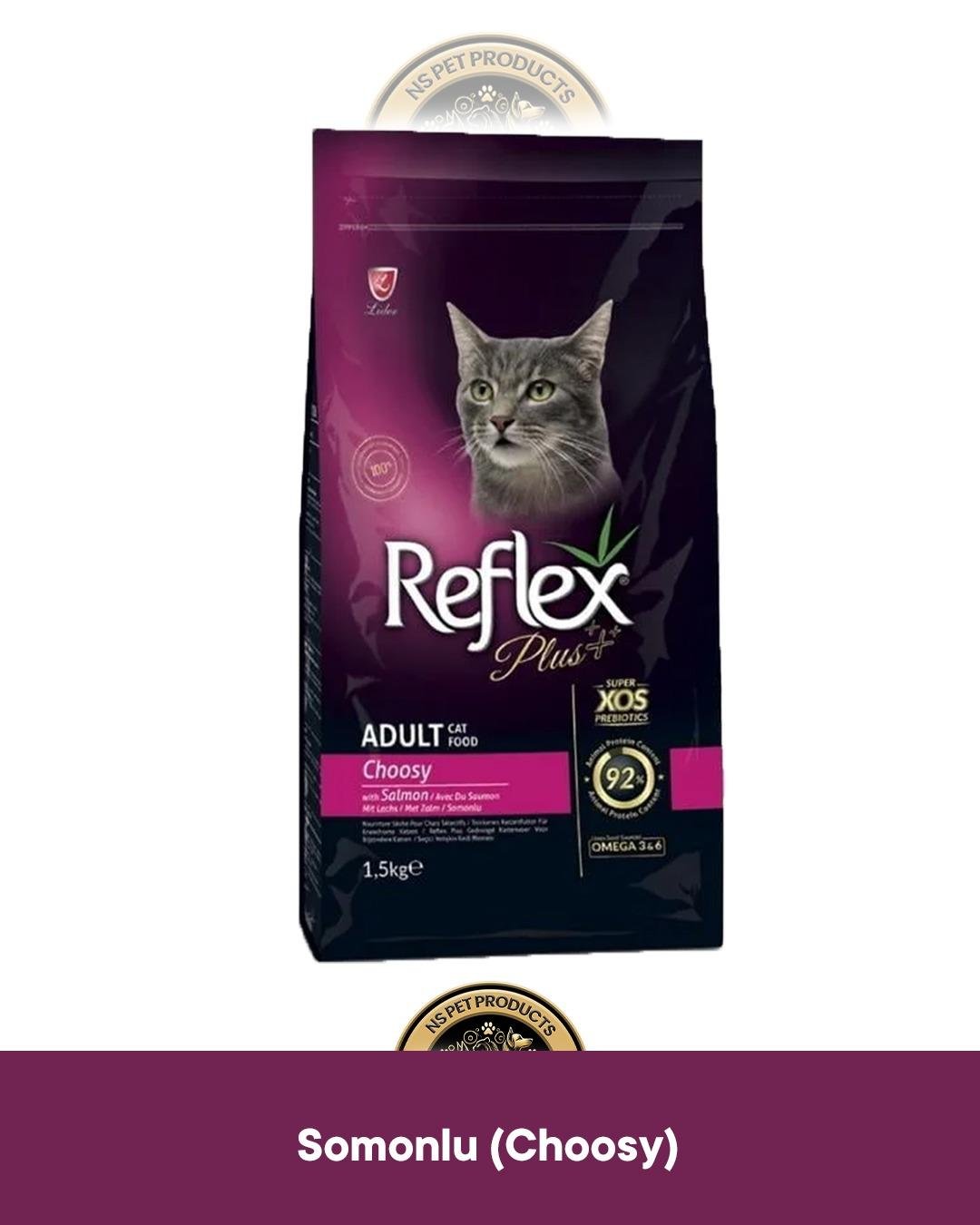 Reflex Plus Hypoallergenic Choosy - Seçici Kediler İçin Somonlu Yetişkin Kedi Maması 1.5 kg