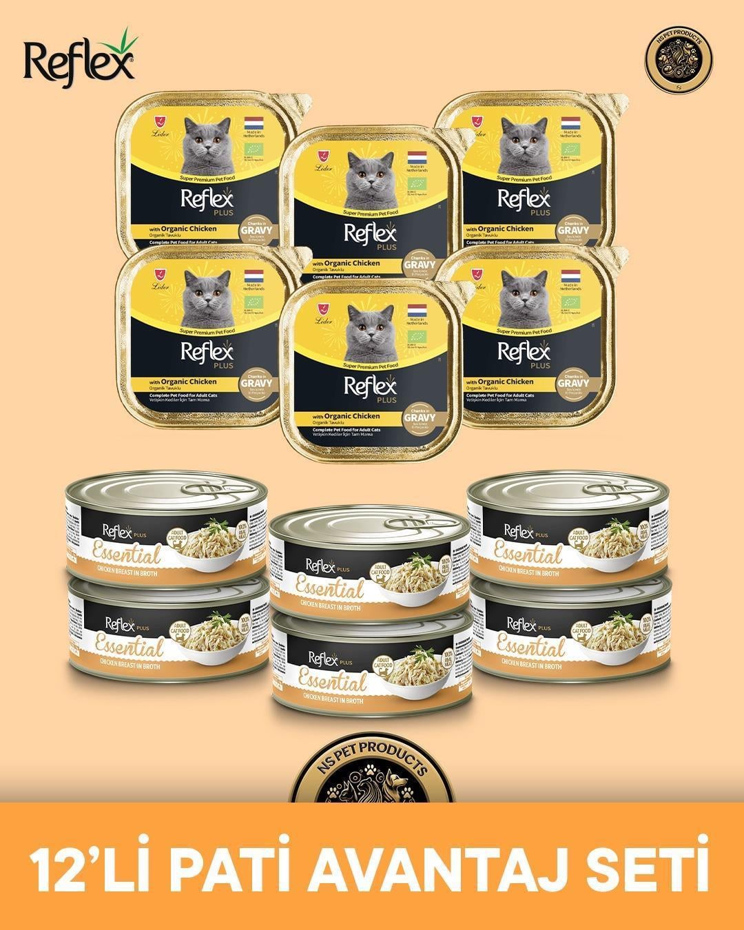 Reflex Plus Kedi Maması 12'li Pati Avantaj Set