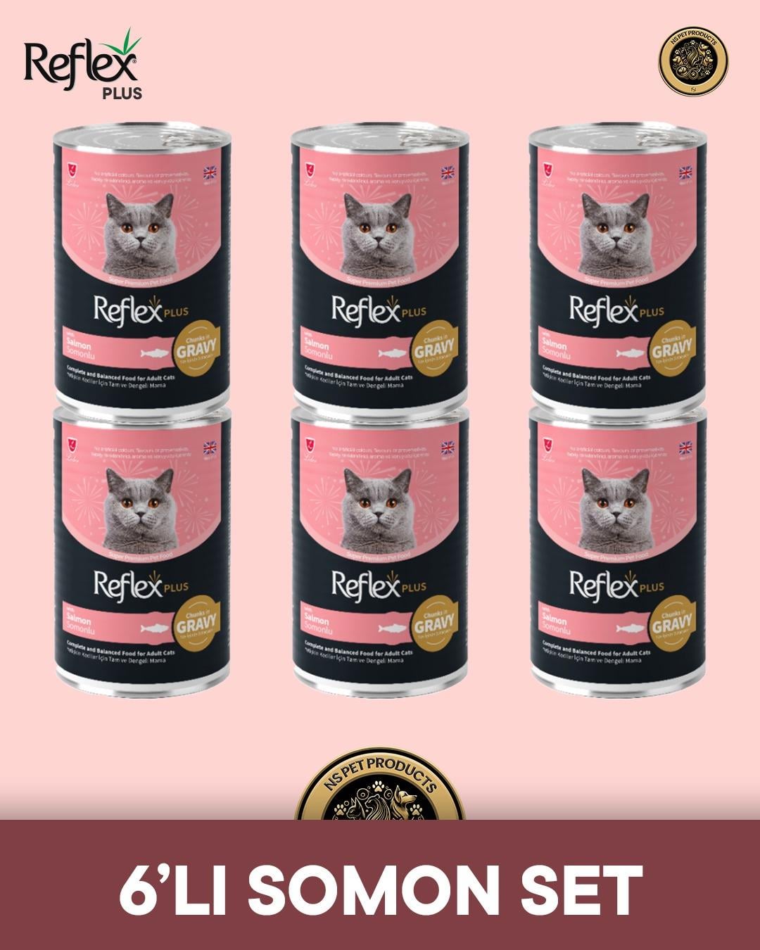 Reflex Plus Kedi Maması 6'lı Somon Set