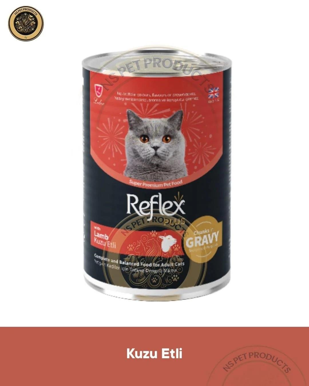 Reflex Plus Sos İçinde Parça Kuzulu Yetişkin Kedi Konservesi 3X400gr