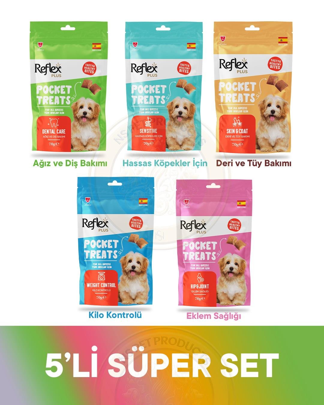 Reflex Pocket Treats Hepsi Bir Arada 5li Köpek Ödül Maması 5x70gr