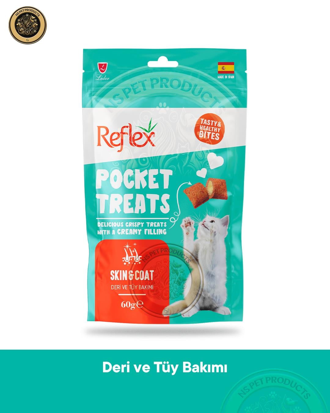 Reflex Pocket Treats Skin & Coat Deri Tüy Bakımı Kedi Ödül Maması 60 G