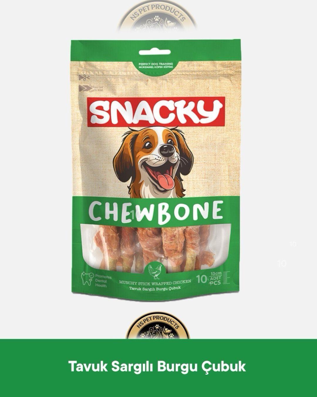 Snacky Munchy Tavuk Sargılı Burgu Çubuk Köpek Ödül Maması 10'lu 13 cm 120 gram