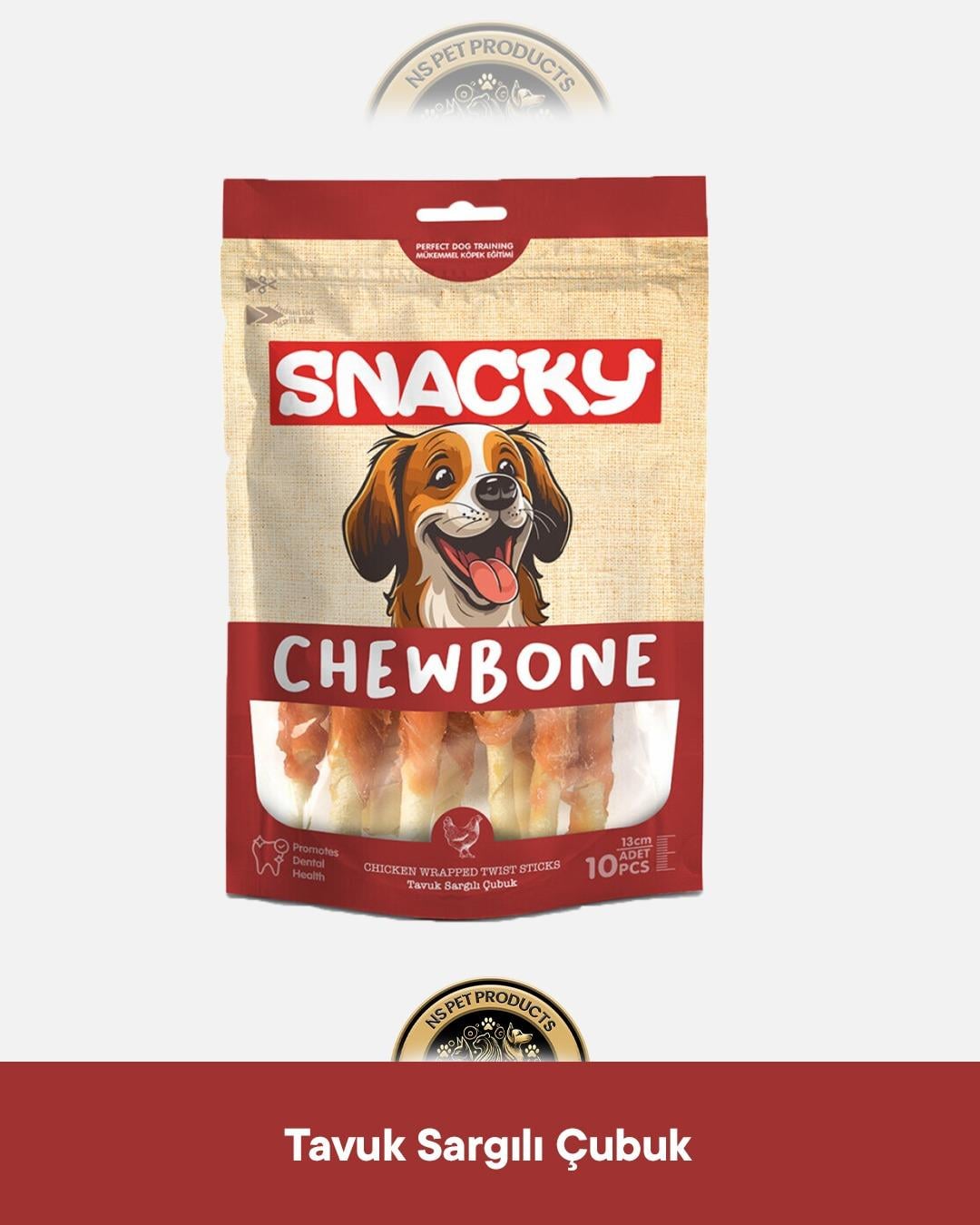 Snacky Tavuk Sargılı Çubuk Köpek Ödül Maması 10'lu 13 cm 100 gram x 3 adet