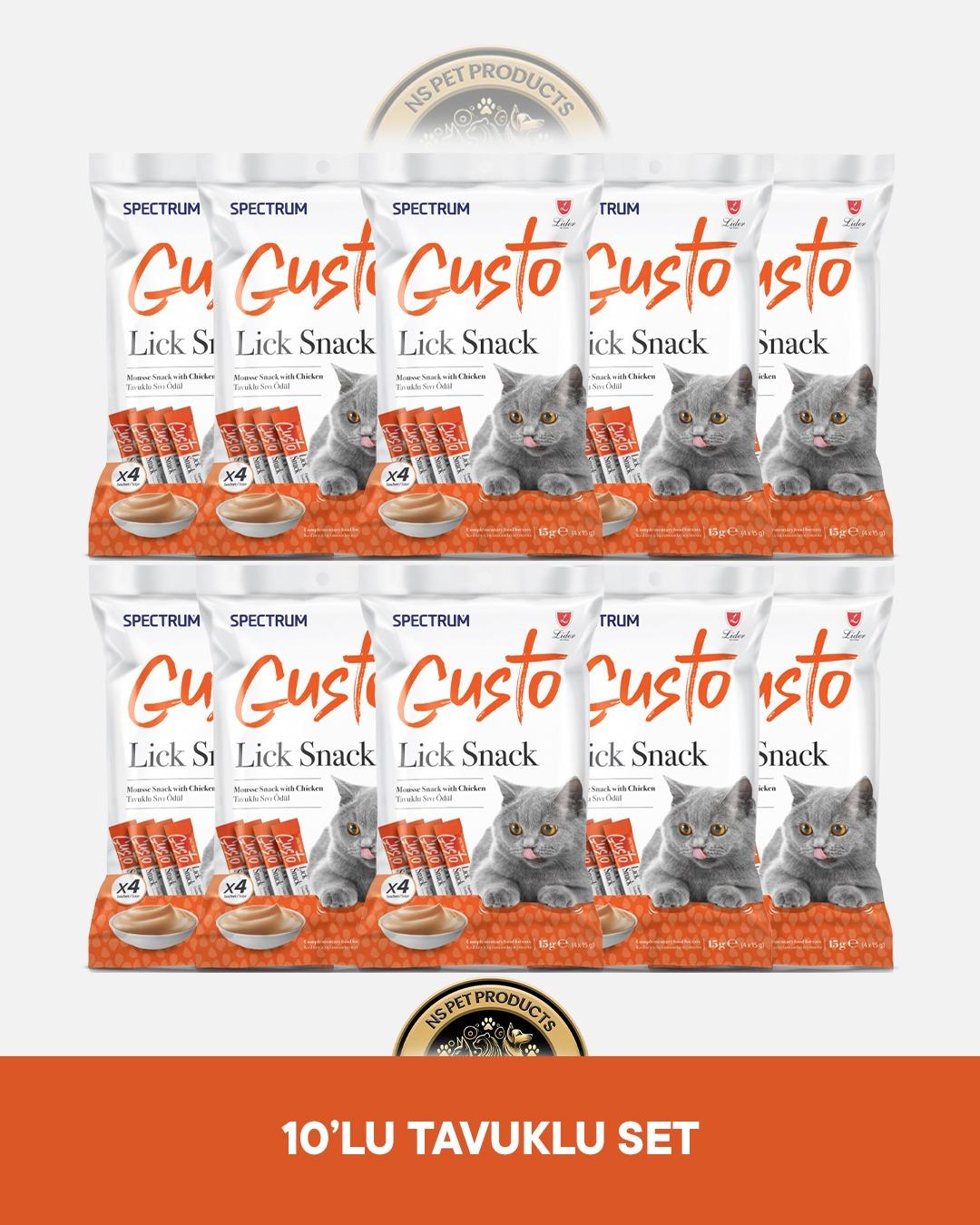 Spectrum Gusto Lick Snack Tavuklu Sıvı Kedi Ödül Maması 10 Adet-4x15 gram