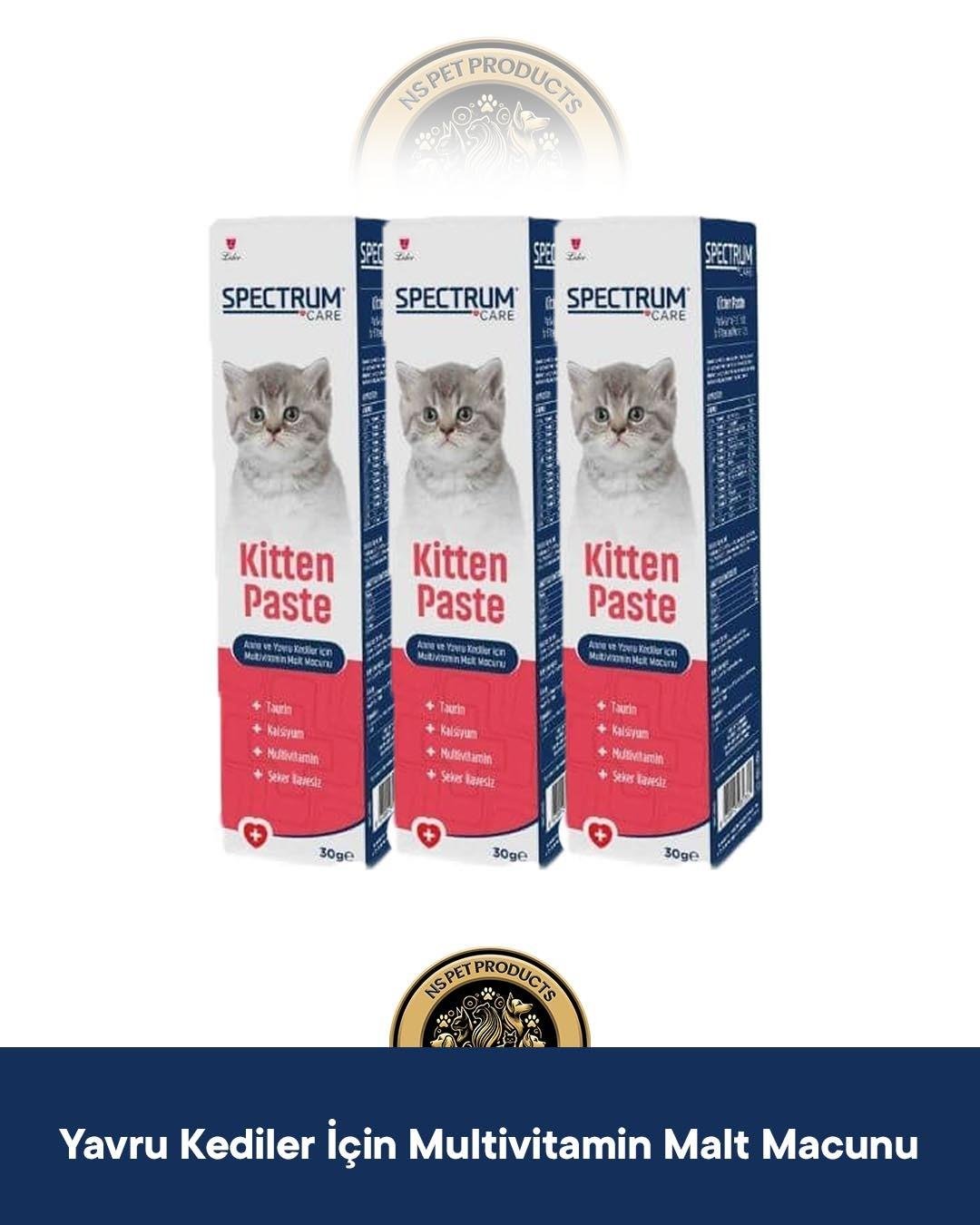 Spectrum Kitten Paste Anne Ve Yavru Kediler İçin Multivitamin Malt Macunu 3x30 gr