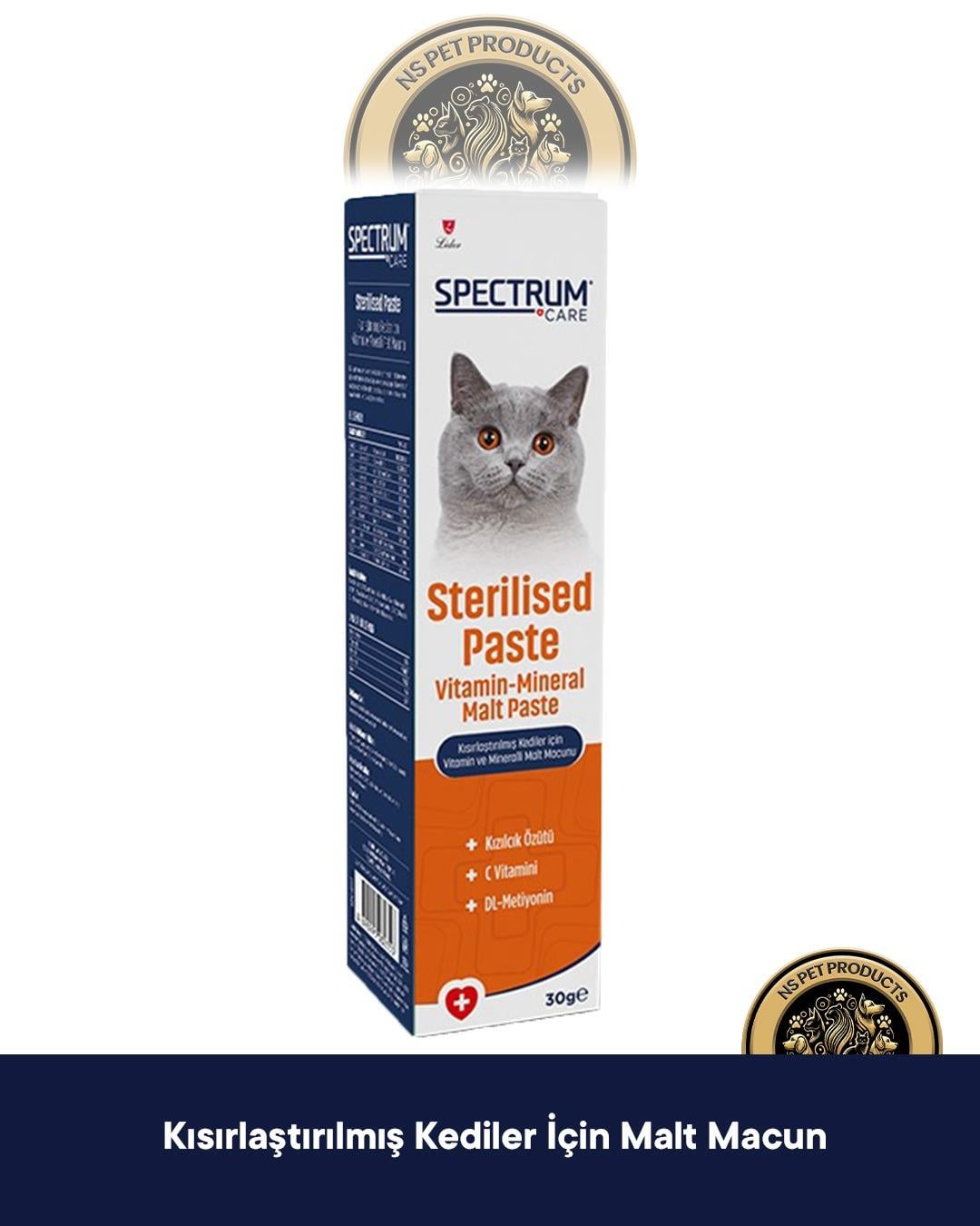 Spektrum Care Kısırlaştırılmış Kediler İçin Vitaminli Malt Paste 30 Gr