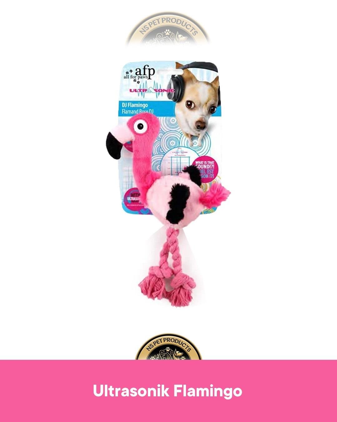 Ultrasonik Flamingo Peluş Köpek Oyuncağı 27x22x9 cm