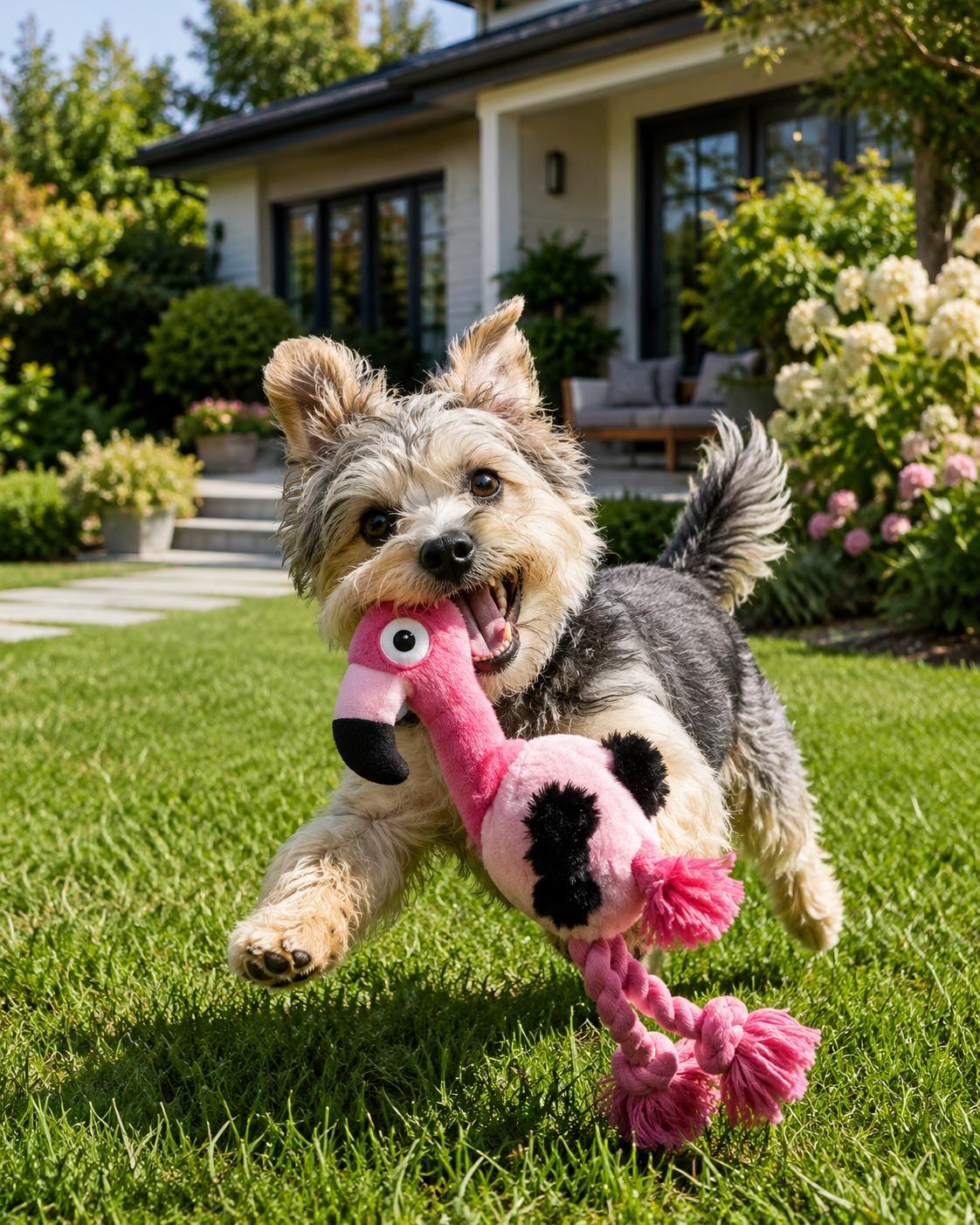 Ultrasonik Flamingo Peluş Köpek Oyuncağı 27x22x9 cm