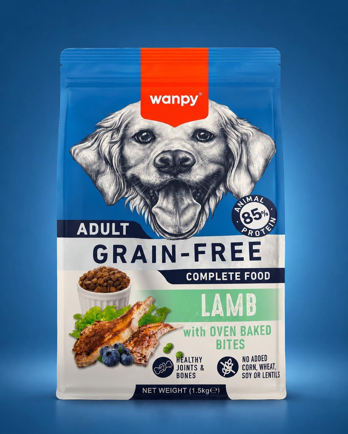 Wanpy Adult Grain-Free Kuzulu Yetişkin Köpek Maması 1.5 kg Tahılsız