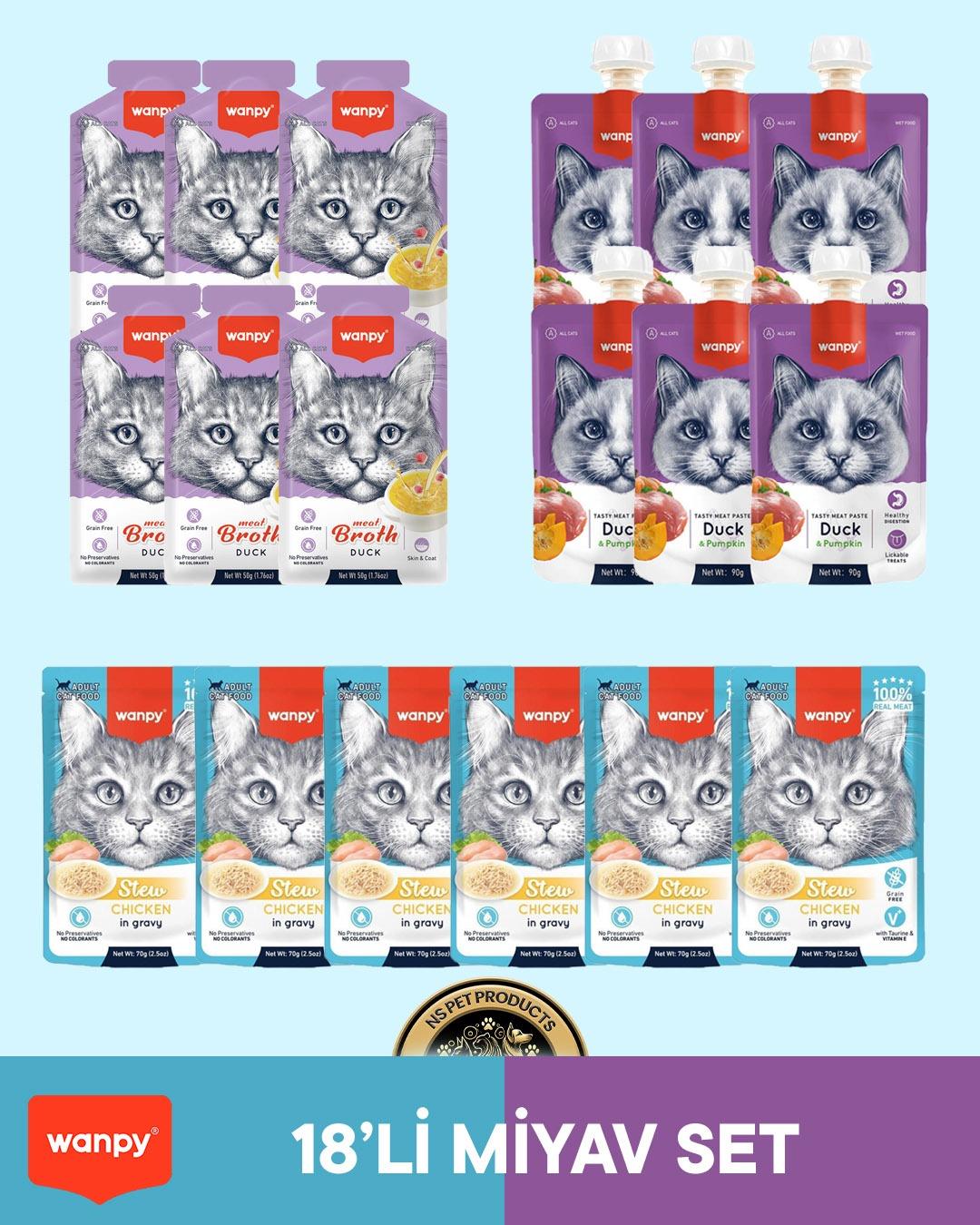 Wanpy Kedi Maması 18'li Miyav Set