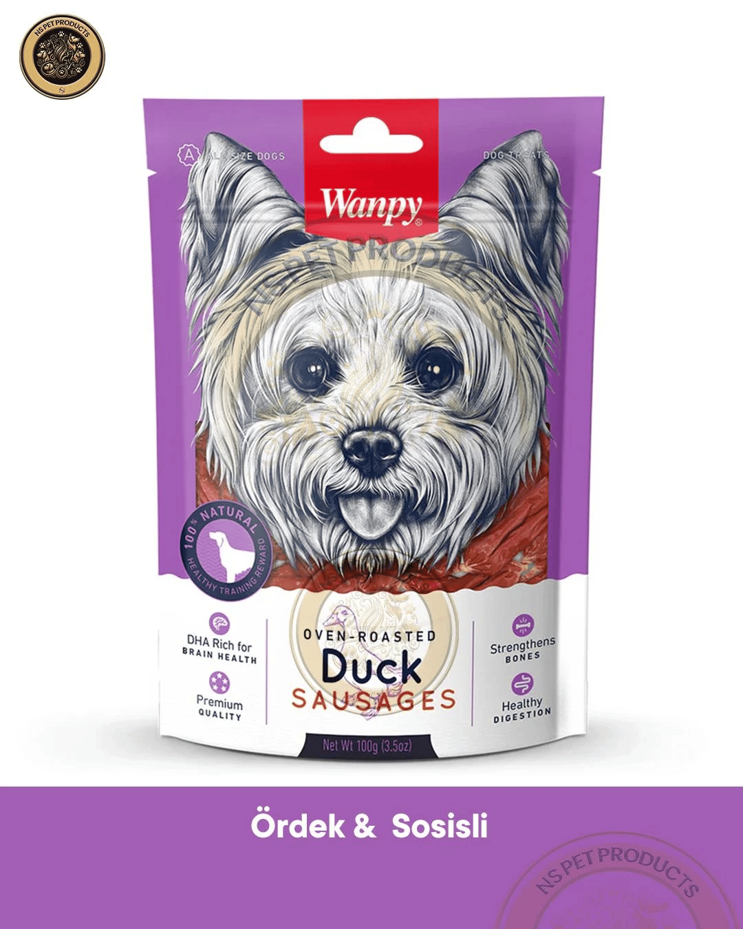 Wanpy Kurutulmuş Gerçek Dana Ciğeri 40 gram & Ördek Etli Sosis 100 gram Köpek Ödül Maması Seti