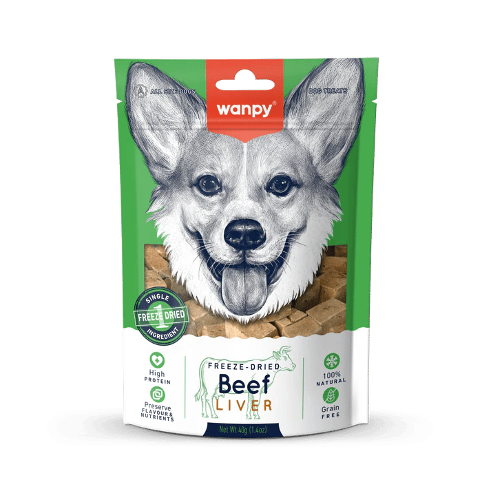 Wanpy Kurutulmuş Gerçek Dana Ciğeri Köpek Ödülü 3x40gr