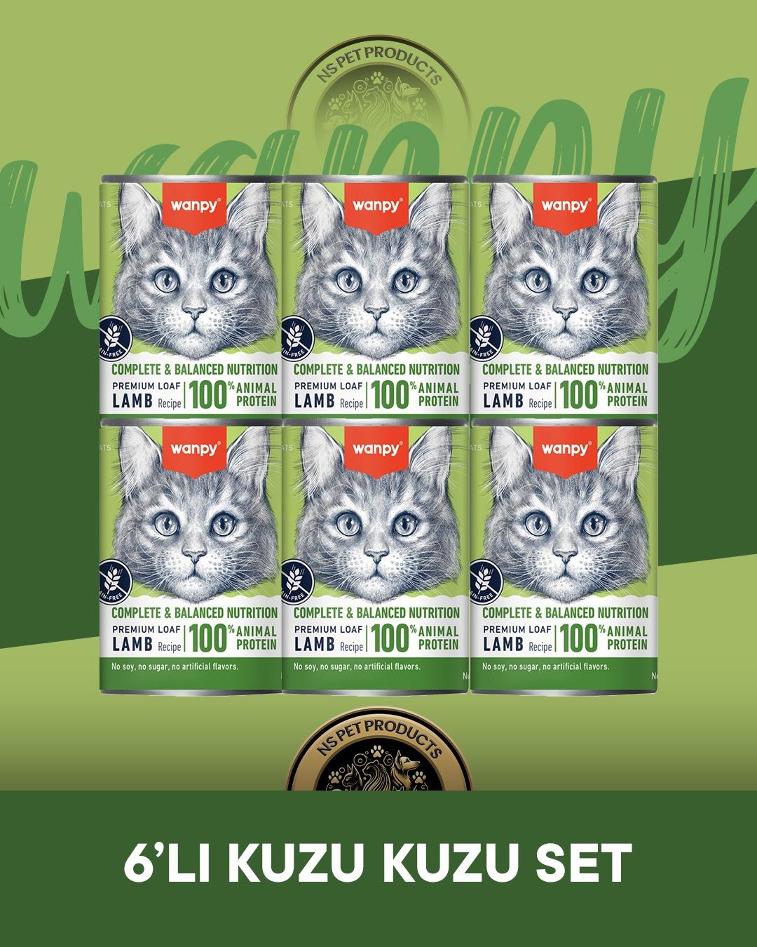 Wanpy Kuzu Etli Ezme Kedi Konservesi 6x375 gr