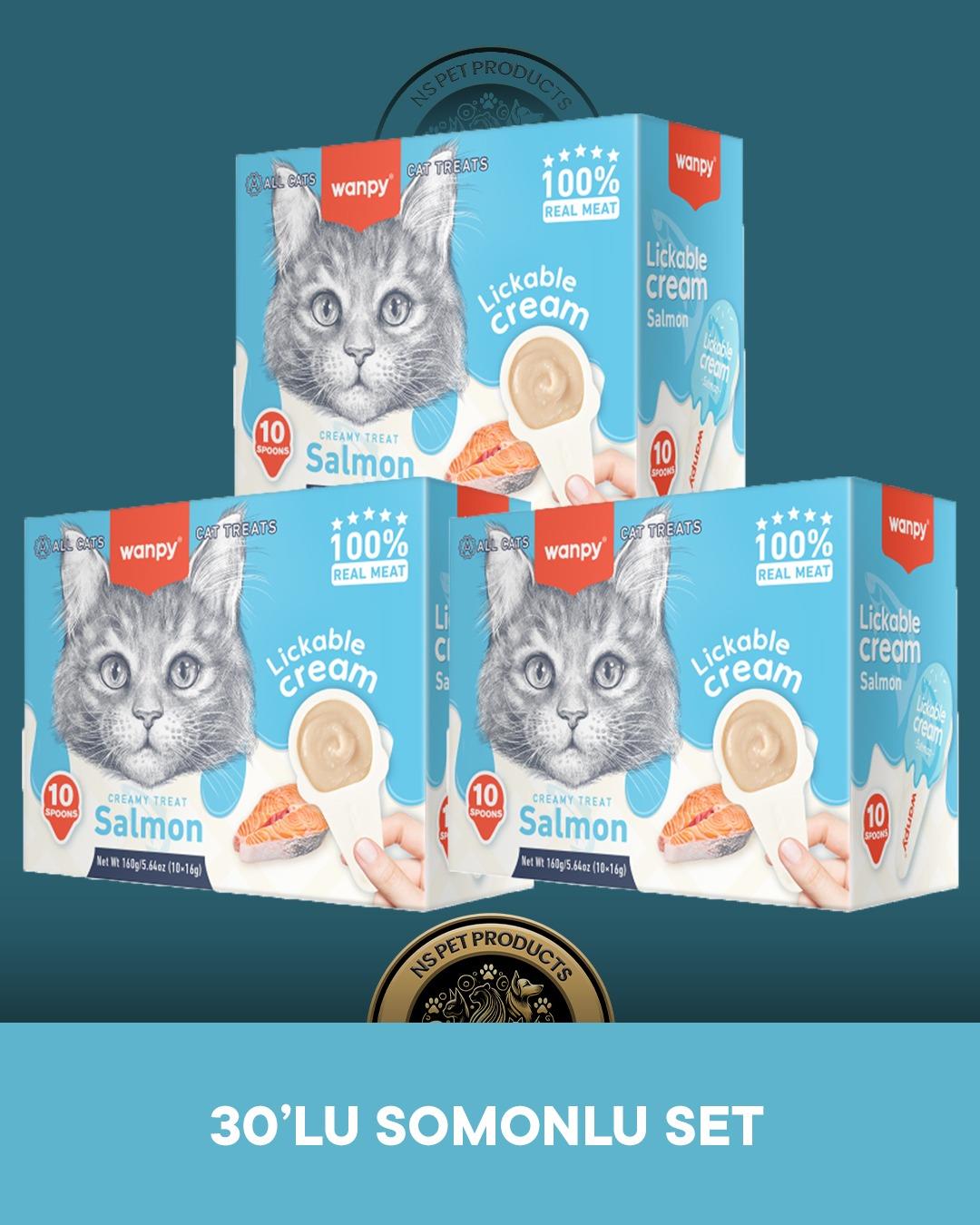 Wanpy Lickable Cream Somonlu Kedi Ödül Maması 30x16 gram