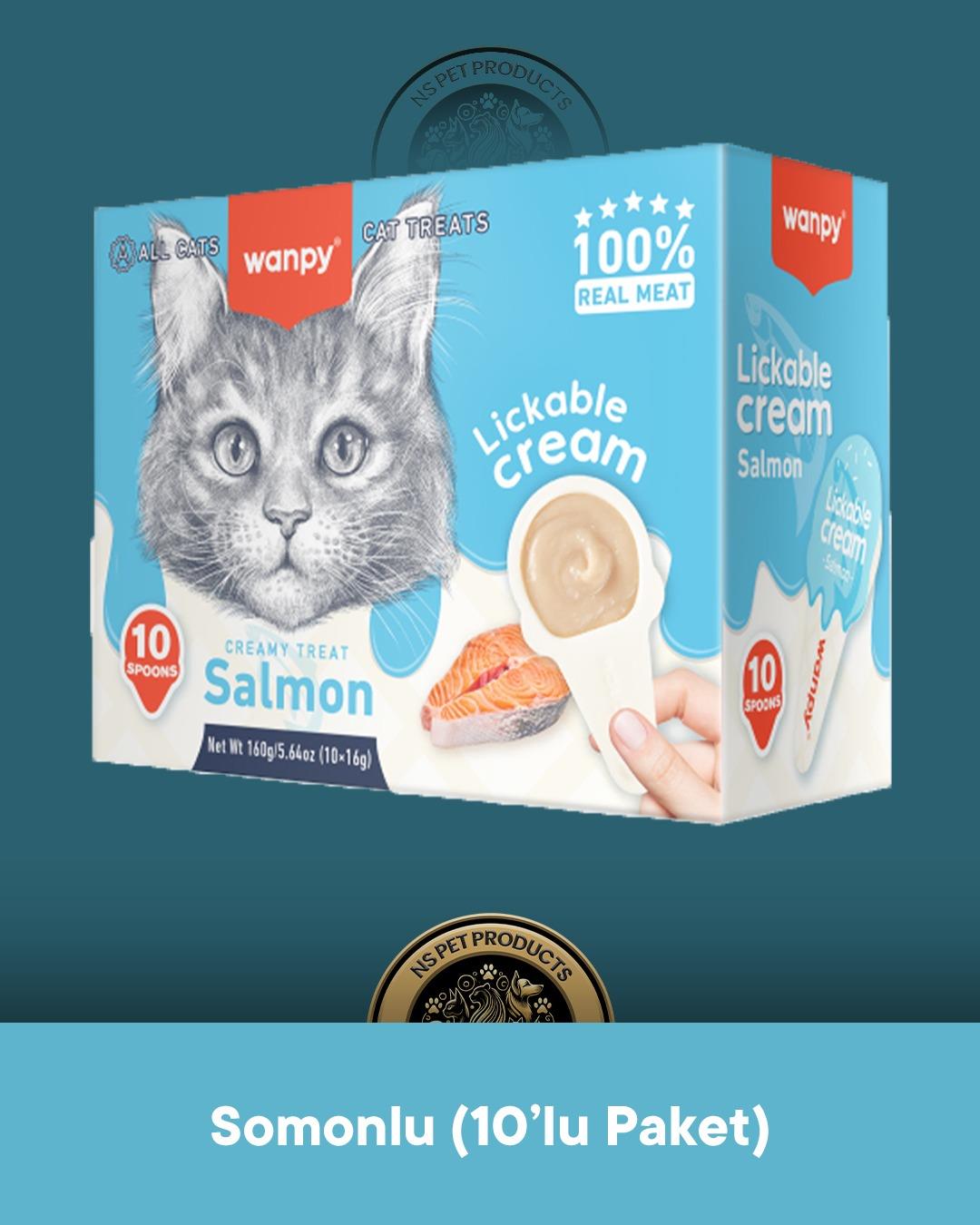 Wanpy Lickable Cream Somonlu Kedi Ödül Maması 10x16 gram