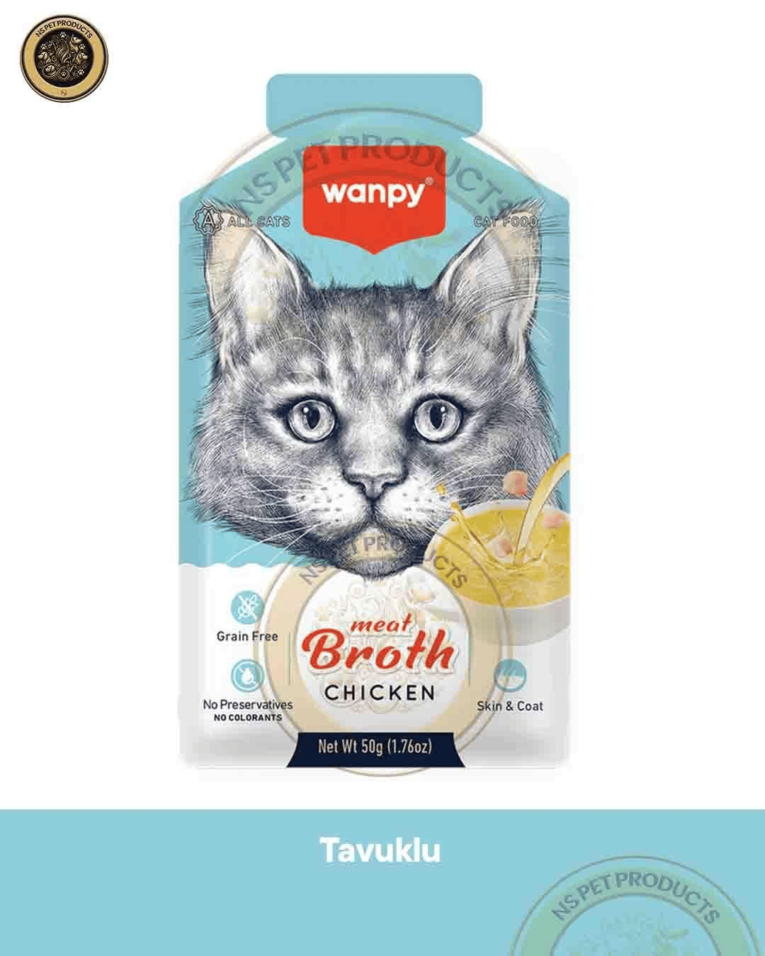 Wanpy Mama Seti Wanpy Ton-Tavuk, Somon-Tavuk Kedi Et Ezmesi 2x90 gram & Wanpy Ördek, Tavuk Çorbası 2x50 gram