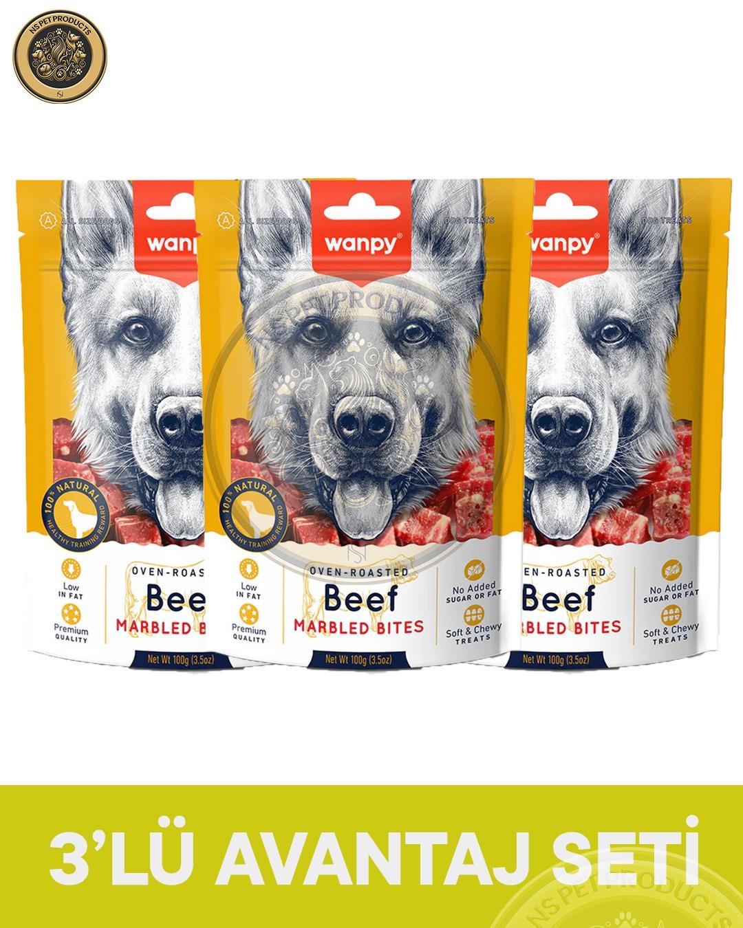 Wanpy Marbled Köpek Ödül Et Parçaları 3x100 gram