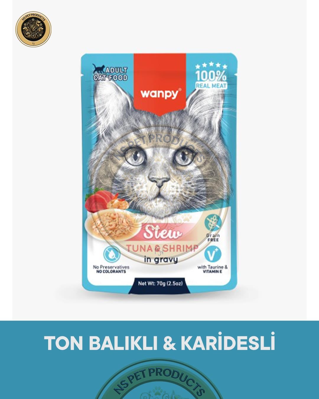 Wanpy Pouch 4lü Avantaj Paketi Yetişkin Yaş Kedi Maması 4x70gr