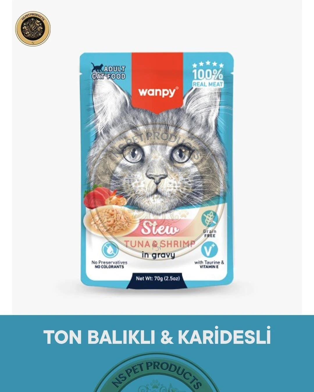 Wanpy Pouch Ton-Karides Yaş Kedi Maması 10x70gr