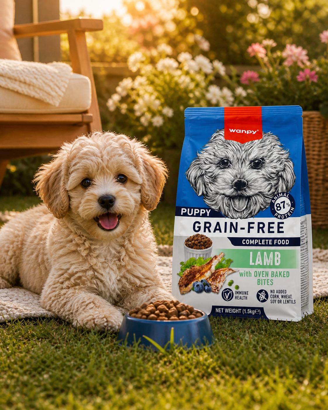 Wanpy Puppy Grain-Free Kuzulu Yavru Köpek Maması 1.5 kg Tahılsız Fırınlanmış Taneli Köpek Maması