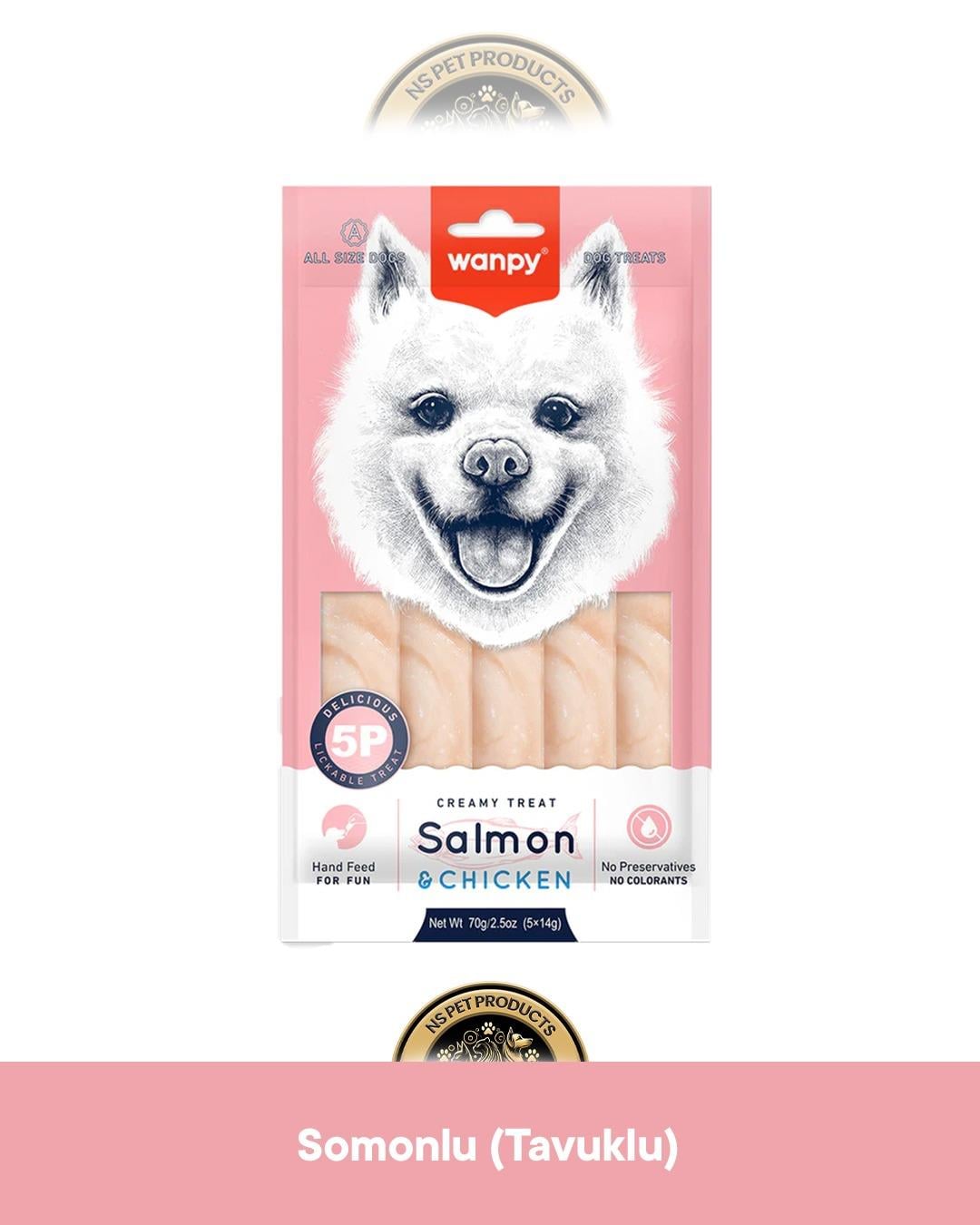 Wanpy Somonlu & Tavuklu Krema Köpek Ödül Maması 5x14 gram
